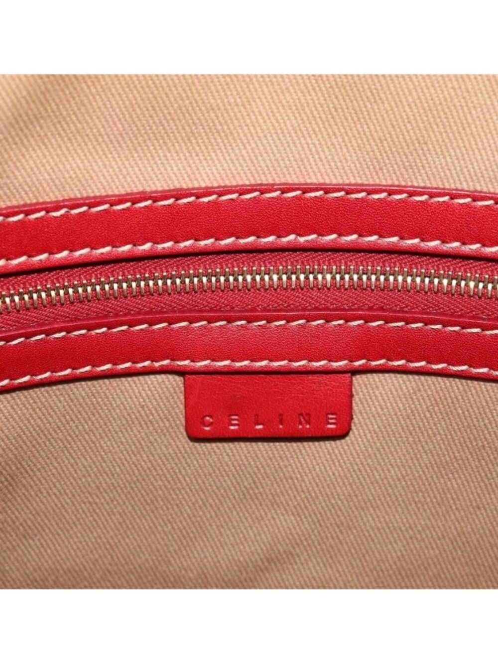 Authentic CELINE Macadam Canvas Shoulder Bag PVC Leather Beige Gold - Picture 9 of 16